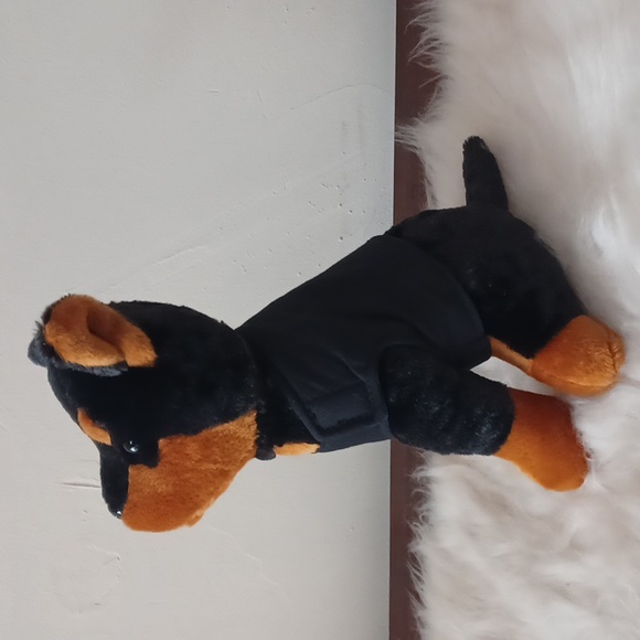 Rottweiler plush stuffed dog puppy removeable Protect Life Jacket not used - Picture 5 of 13